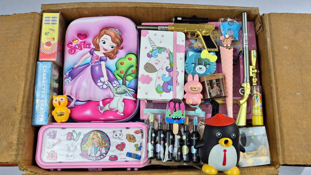 Fancy Stationary Collection🤩Geometry, Pencilbox, Dairy, Pen, Scale, Watch, Eraser, Sharpner, Pouch