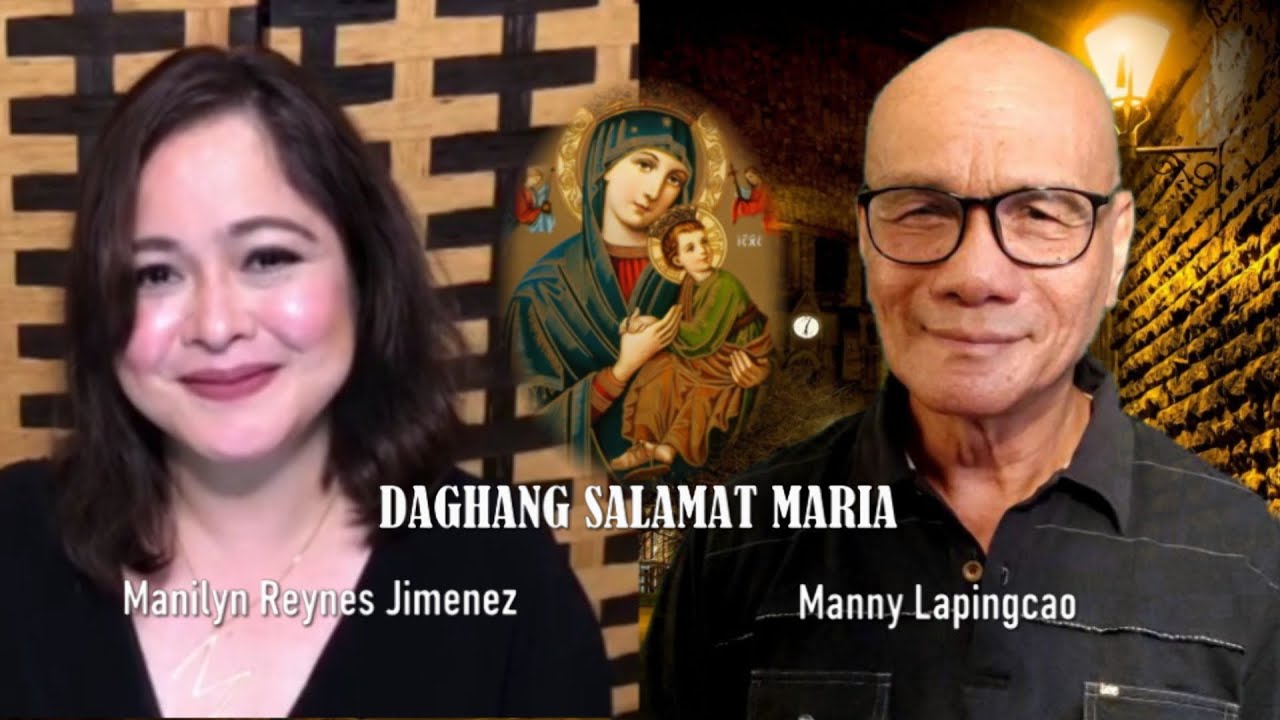 DAGHANG SALAMAT MARIA performed by Manilyn Reynes Jimenez and Manny Lapingcao. With Lyrics.