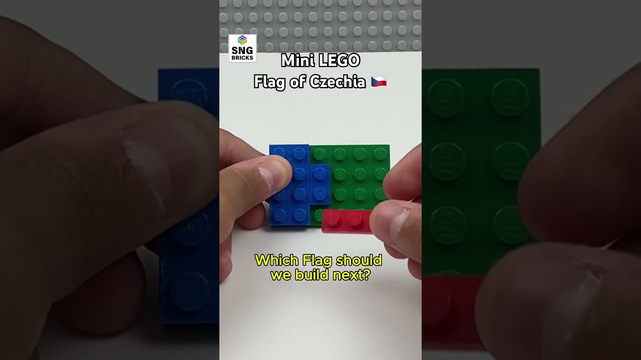 Flag of Czechia 🇨🇿 | Vlajka Česka 🇨🇿 | Easy mini LEGO FIFA World Cup Flag Build ⚽ #shorts