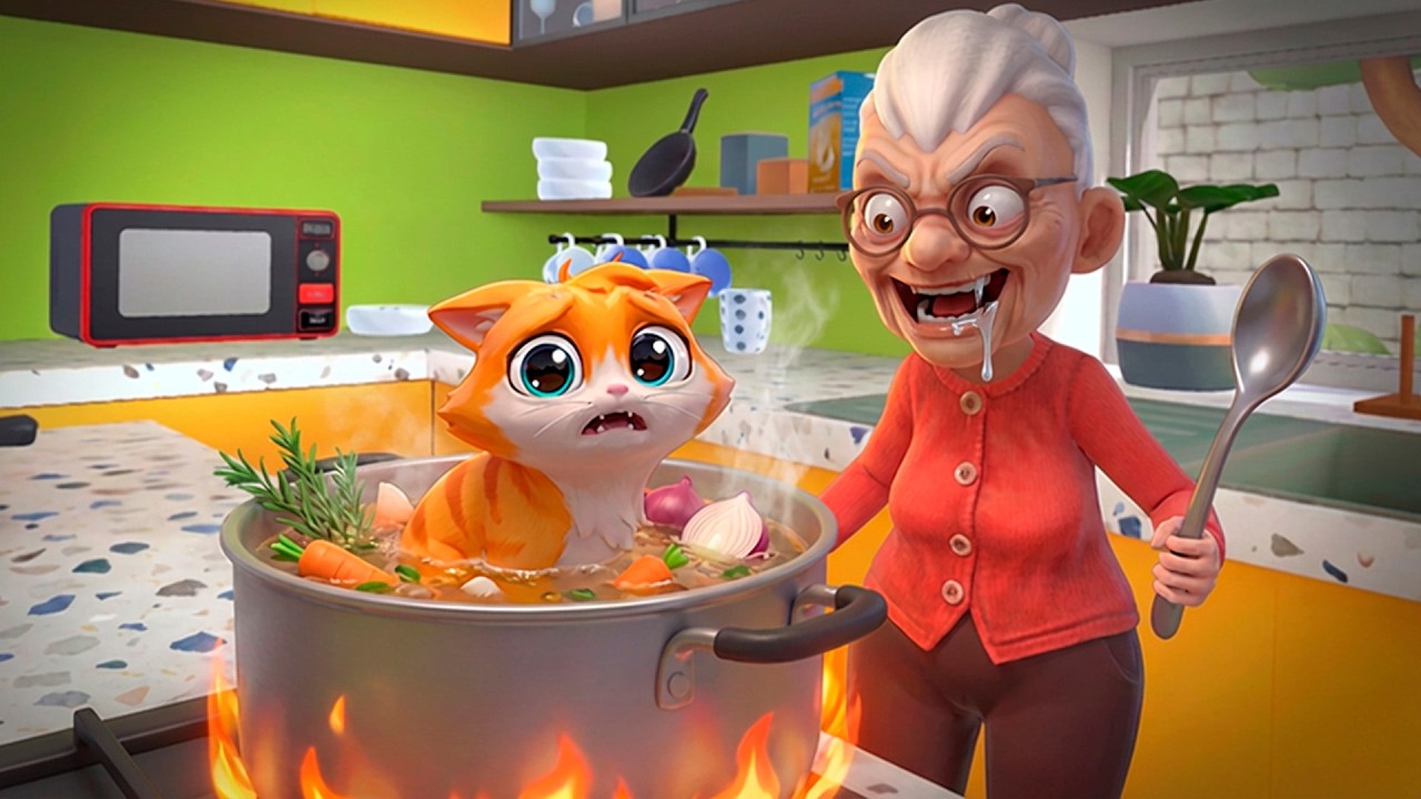 😿 ¿LA ABUELA MALVADA ESTÁ FRIENDO A LOS GATITOS EN I AM CAT???