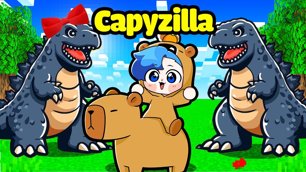 Huy Noob Capybara C&oacute; Gia Đ&igrave;nh Godzilla Trong Minecraft