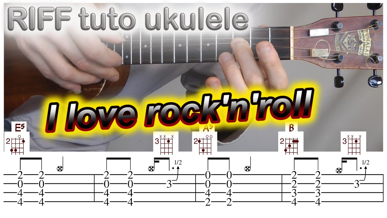 I love rock'n'roll - Joan JETT & the HEARTBREAKERS { TUTO RIFF ukulele fingerstyle tabs }