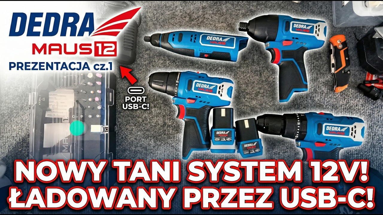 🛑 Prezentacja Narzędzia Dedra Maus12 12v cz.1 ładowanie USB-C wkrętarka udar/bez zakrętarka nowość