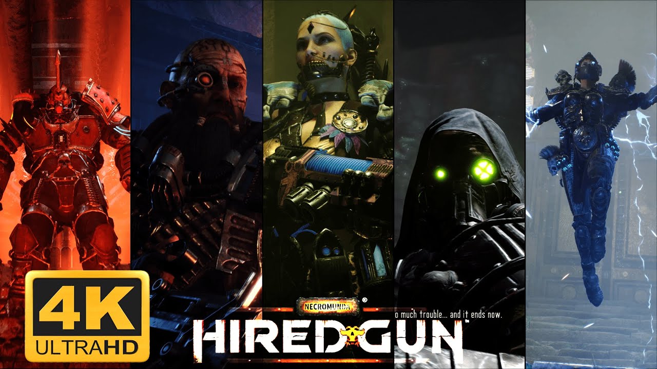Necromunda Hired Gun - All Bosses And Special Enemies Cutscenes - Warhammer 40K - 4K Gameplay