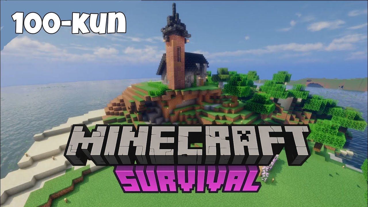 Shu minecraft orolda 100 kun yashaymiz Minecraftda survival 1-qism