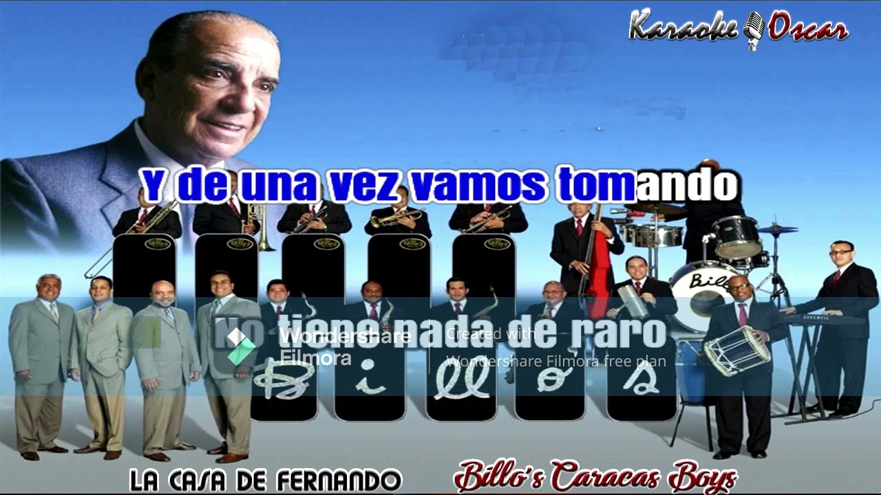 LA CASA DE FERNANDO. KARAOKE. LA BILLOS CARACAS BOYS.  ALVARO GUARIN COLOMBIA.