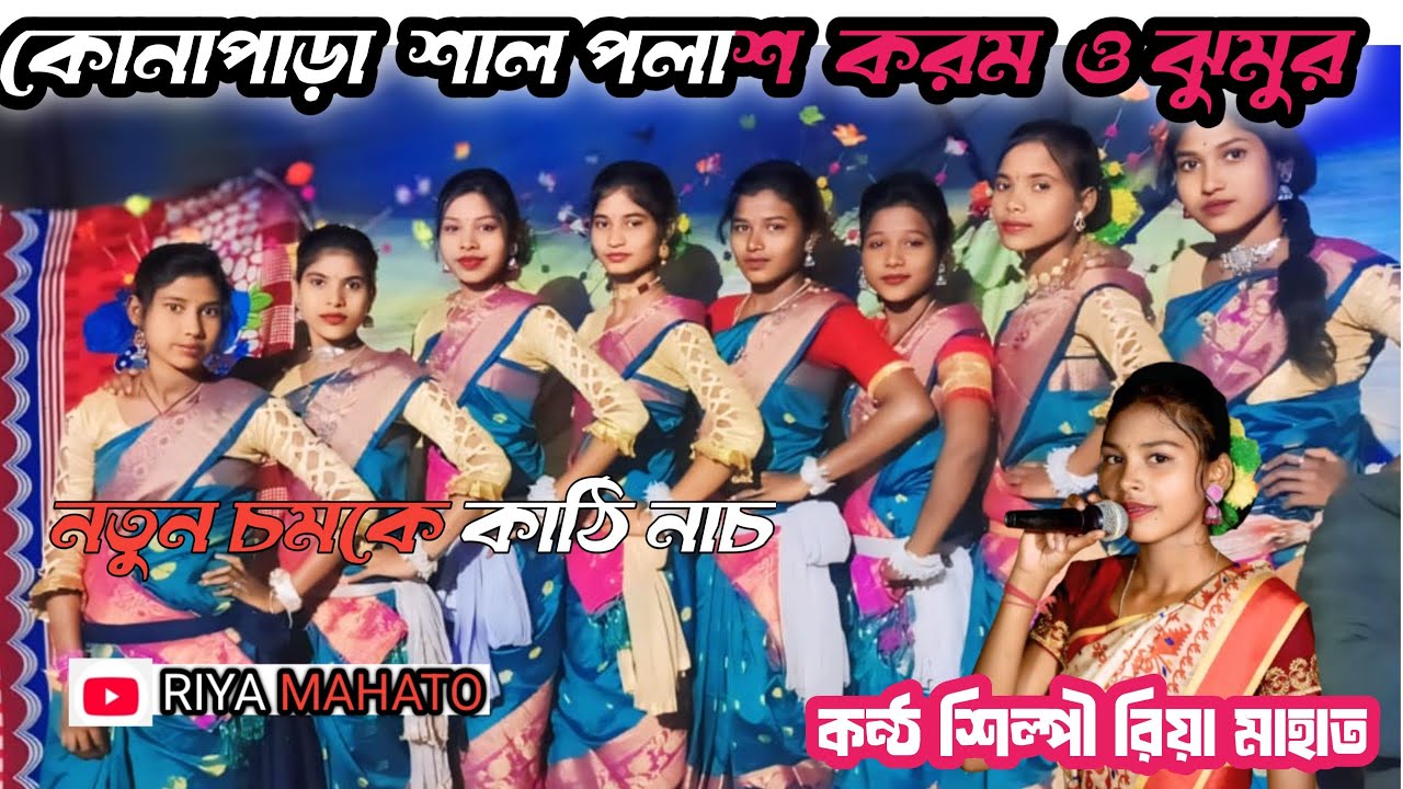 কোনাপাড়া শাল পলাশ করম ও ঝুমুর দল নতুন চমকে কাঠি নাচ কন্ঠ শিল্পী রিয়া মাহাত