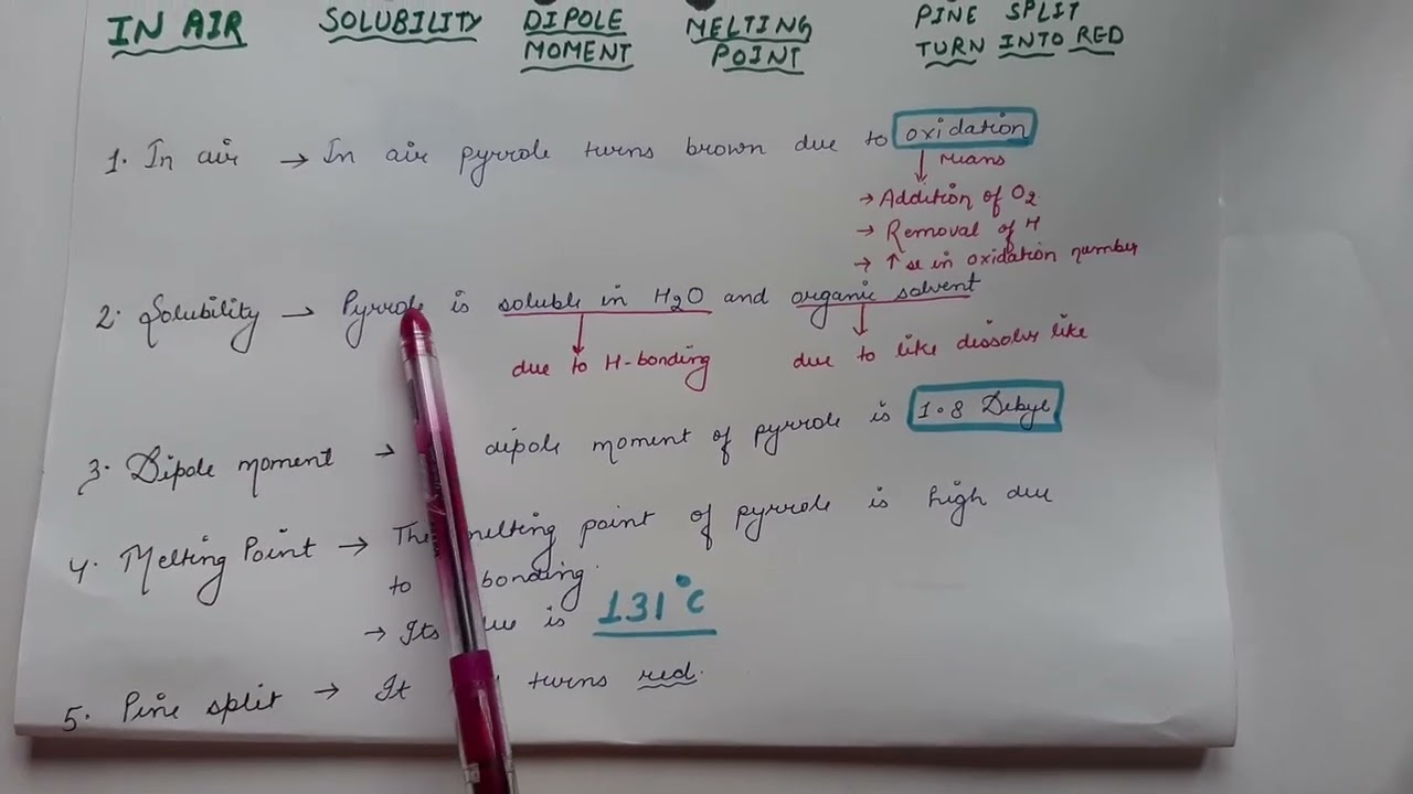 Physical PROPERTIES OF  PYRROLE