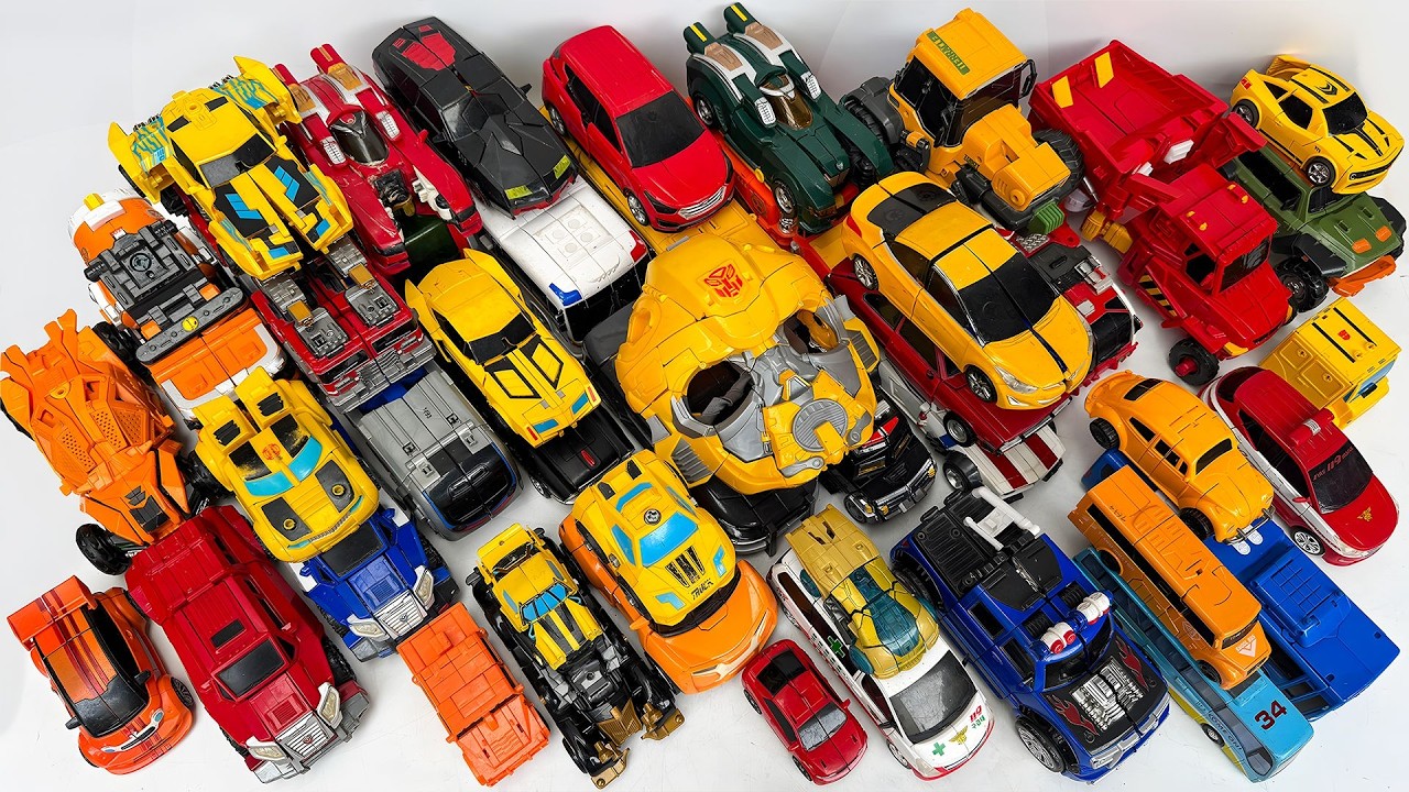 Ultimate Transformers Toy Cars Fleet! Giant Bumblebee & Police Car Rescue Mission - Robot Car Toys