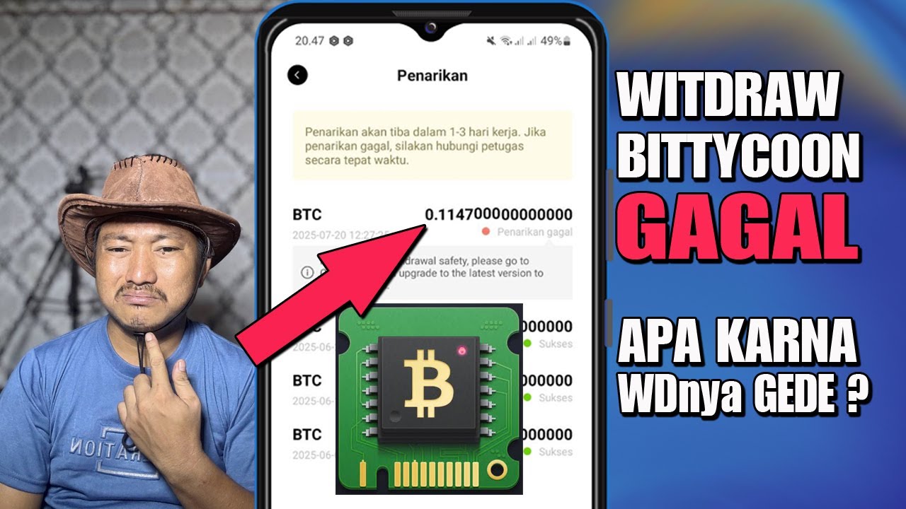 WD BANYAK BITCOIN DI BITTYCOON DI GAGALKAN ANJIR #bitcoin #bittycoon #bitcoinmining