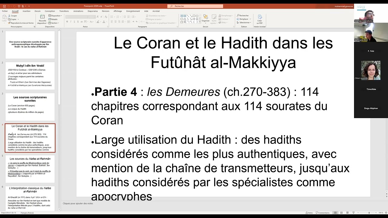 Aurélien Lederer, Le Nafas al-Raḥmān : issu du Hadith sunnite et développé par Muḥyī l-dīn b. ʿArabī