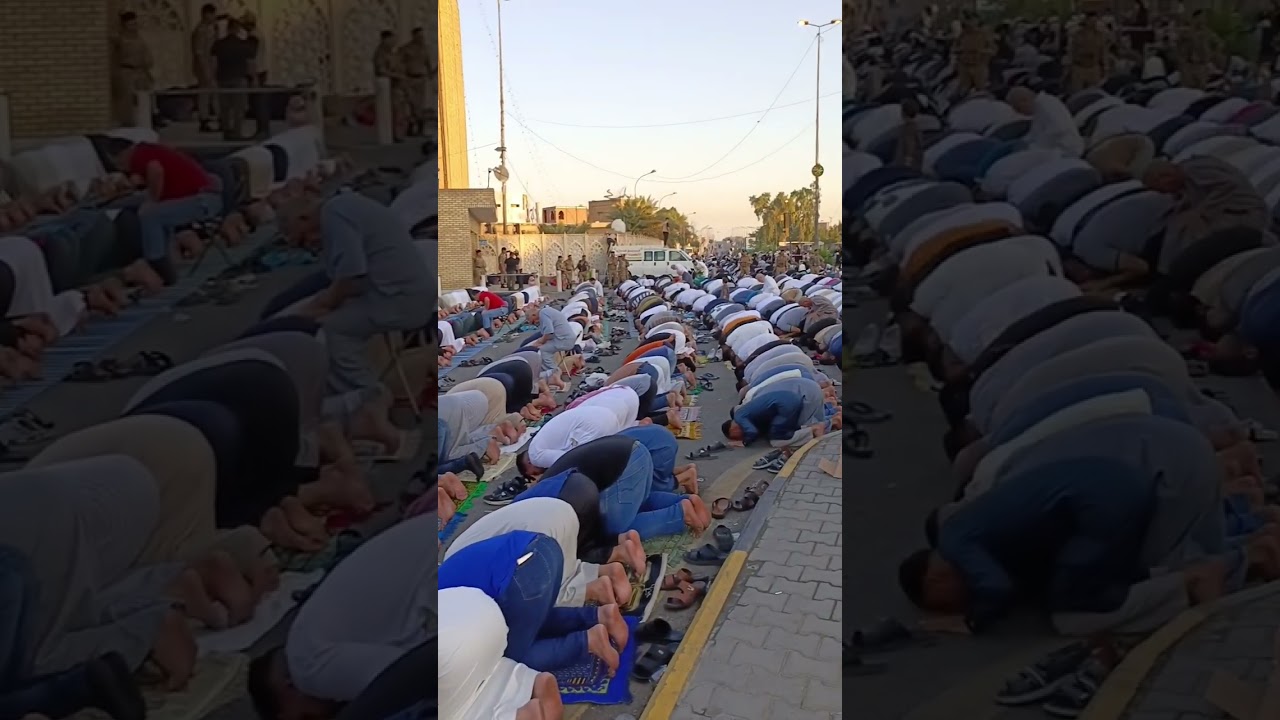 صلاة عيد الأضحى من جامع ابو حنيفة النعمان منطقة الأعظمية
