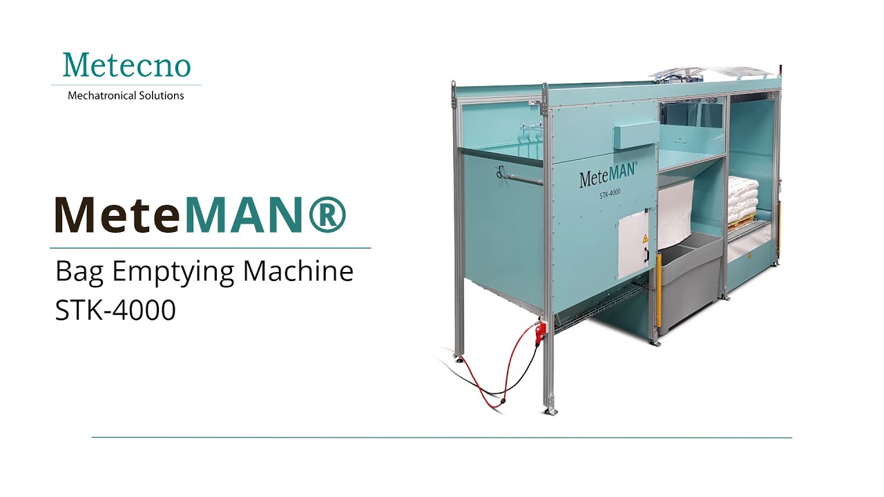 Bag Emptying Machine | MeteMAN For 25 kg Plastic Bags | Metecno Oy