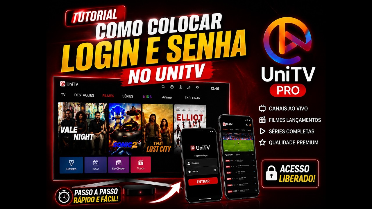 ERRO NO UNITV? APRENDA A CONFIGURAR LOGIN E SENHA NO UNITV ATUALIZADO 2026 🔥 EM 2 MINUTOS!