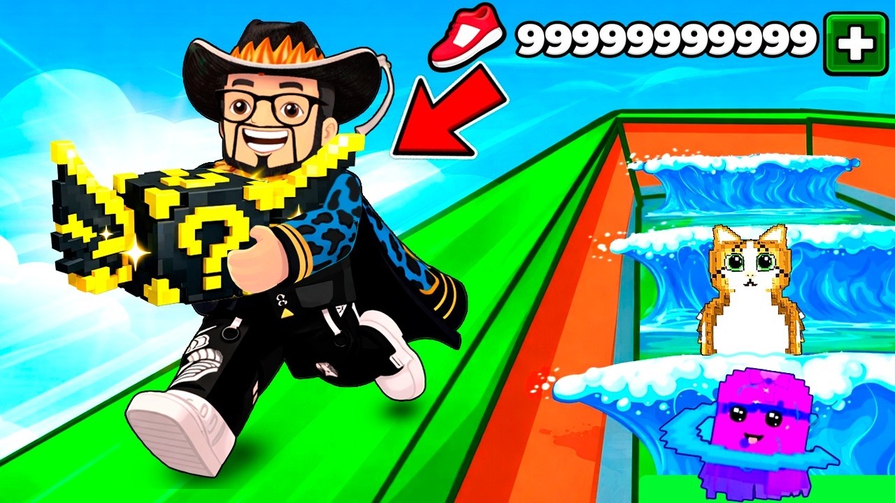 ESCAPEI DO TSUNAMI E FIQUEI RICO COM LUCKY BLOCKS NO ROBLOX 😱💰