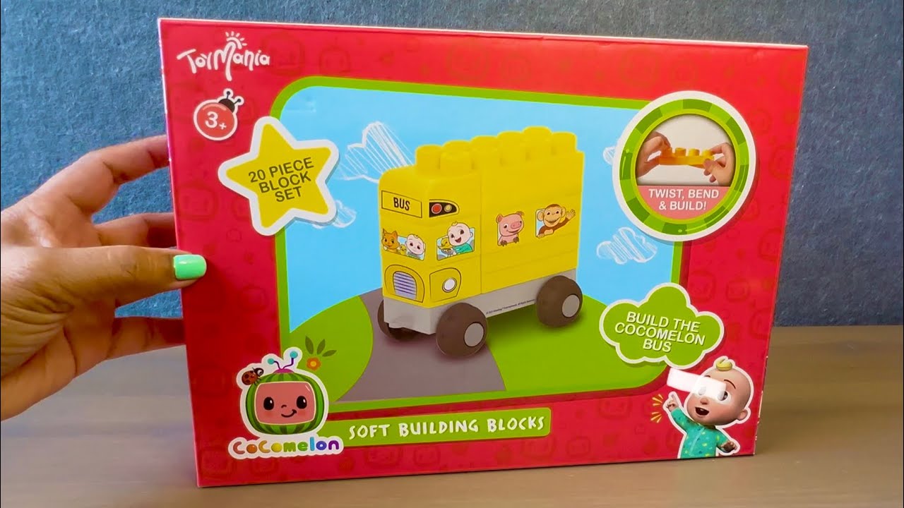 ASMR Unboxing COCOMELON School Bus Soft Building Blocks