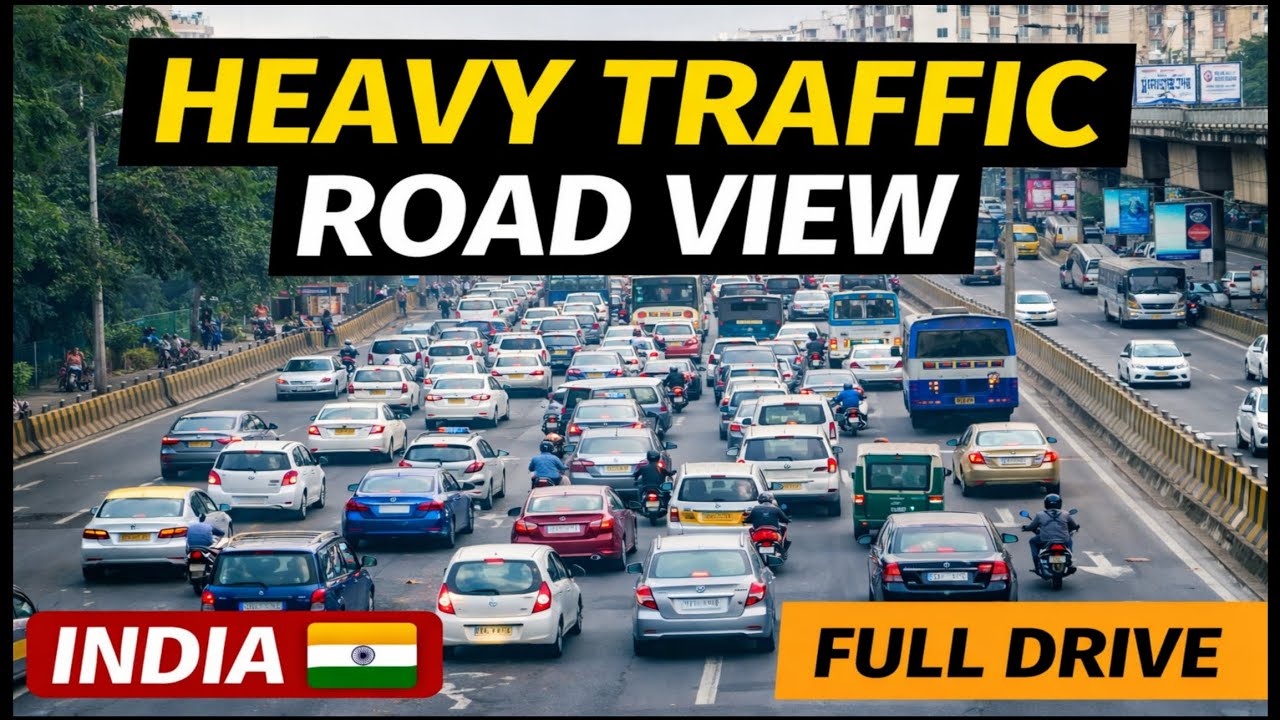 Heavy Traffic Road View in India | Real City Drive Experience 