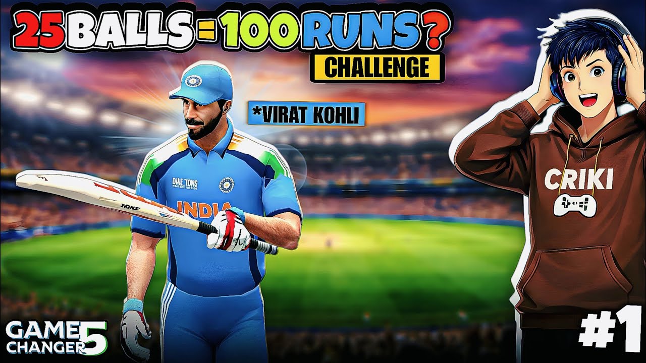 Can Virat Kohli Score a Century in Just 25 Balls🤯 | gamechanger 5 | #video #cricket #viratkohli 