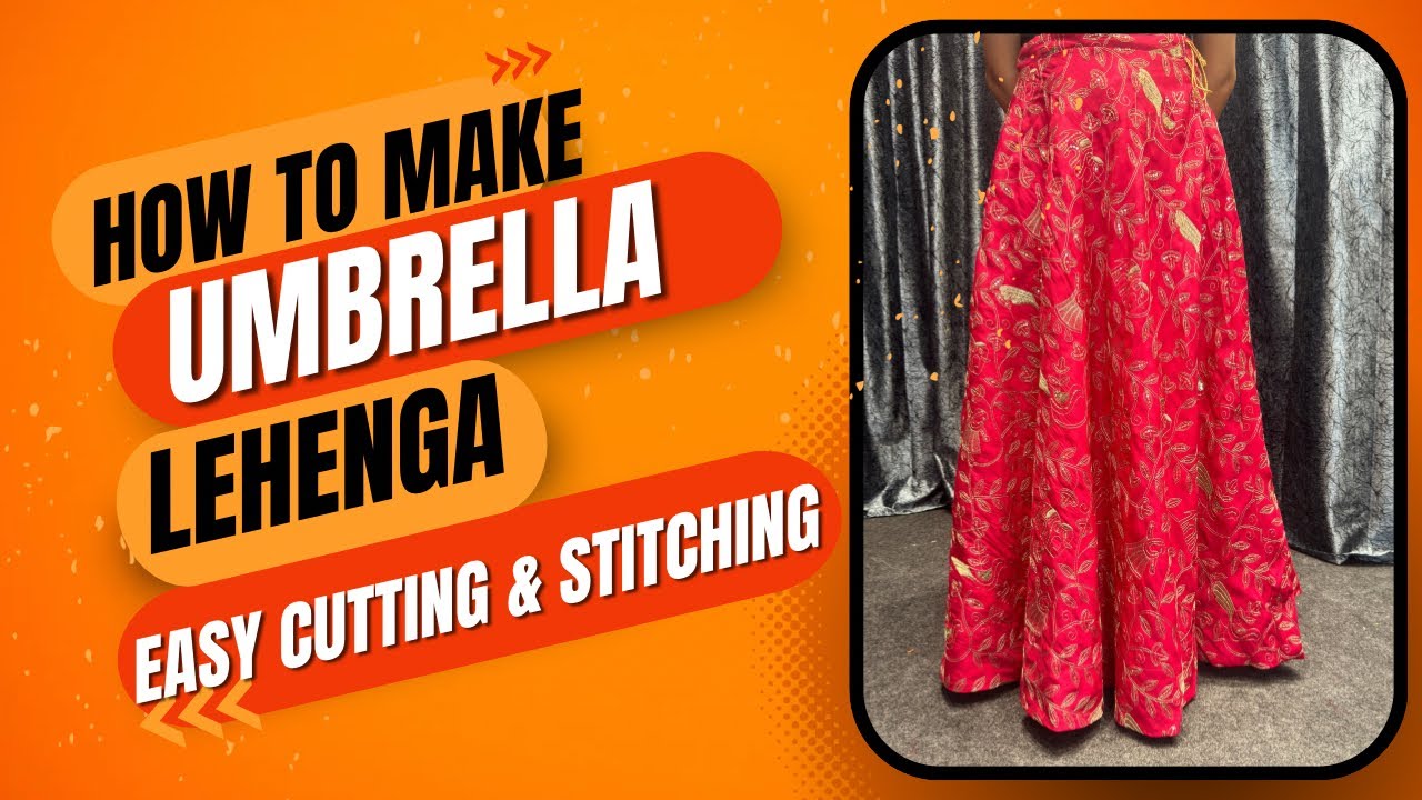 How to make Single umbrella lehenga | 9 days lehenga challenge #lehenga#fashion