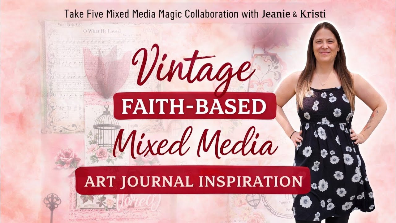 Vintage FAITH-BASED Mixed Media ART JOURNAL INSPIRATION | Take Five Mixed Media Magic | Love Season