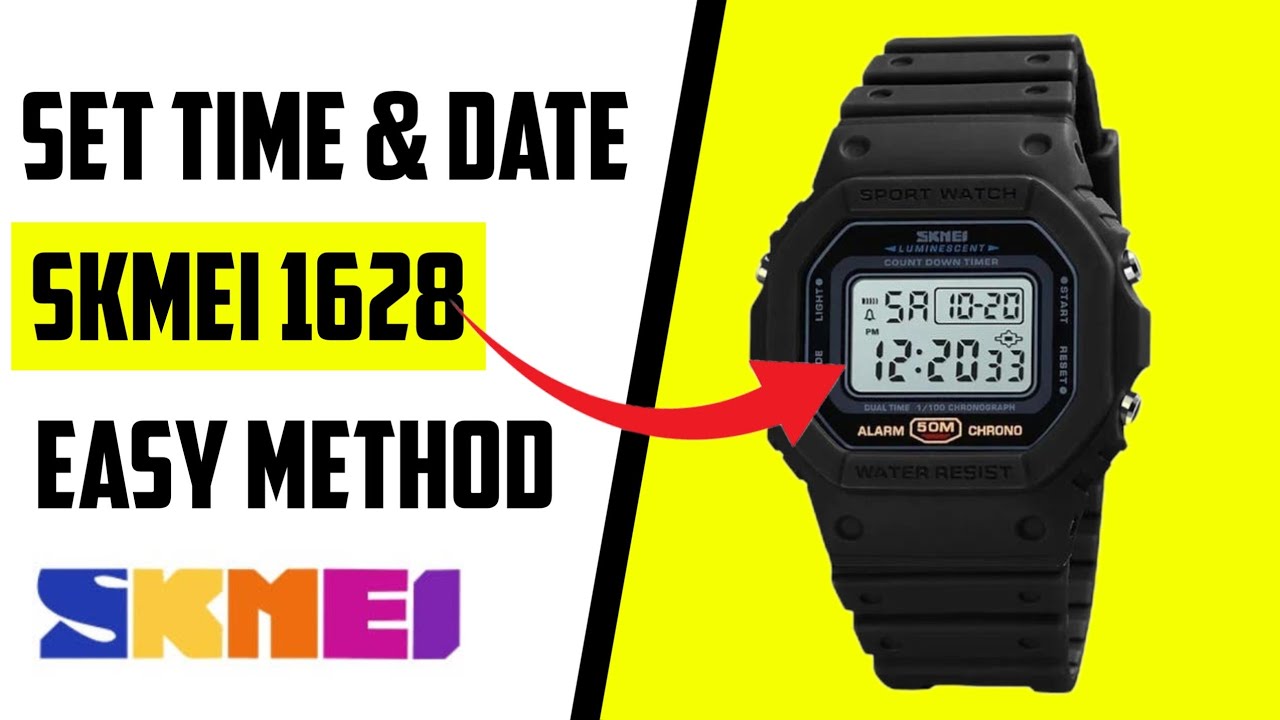​How to Set Time on Skmei 1628 Digital Watch | Full Date & Hour Format Setting Guide