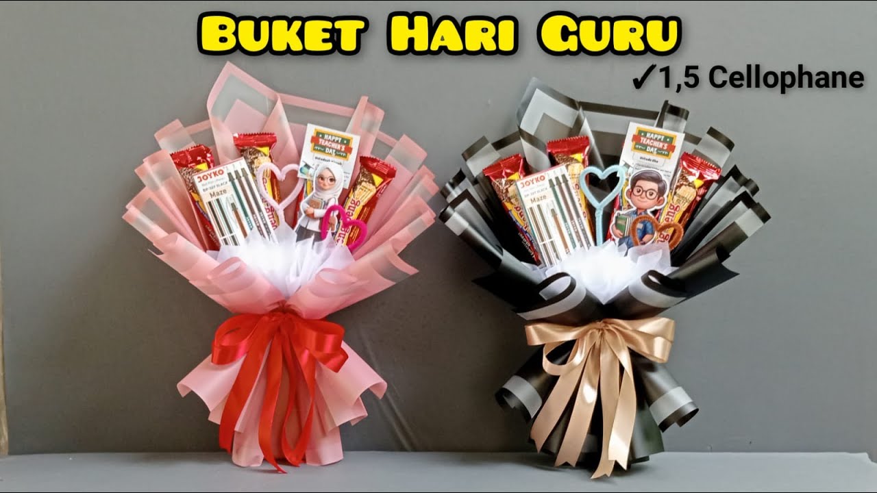 Buket Snack dan Bolpen Untuk Hari Guru | Tutorial Buket Hari Guru