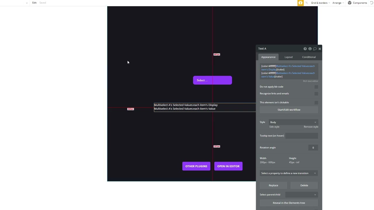 Modal Multiselect - Bubble.io Plugin Showcase