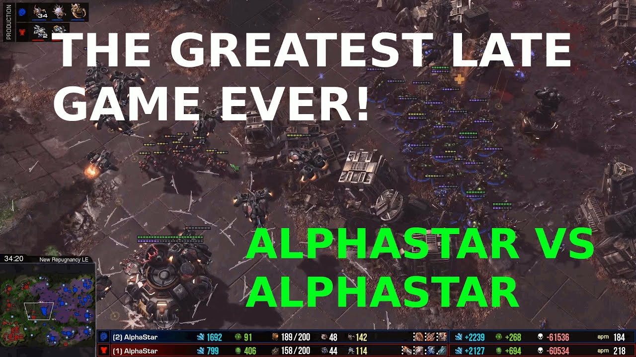 AlphaStar vs AlphaStar - GREATEST LATE GAME EVER!