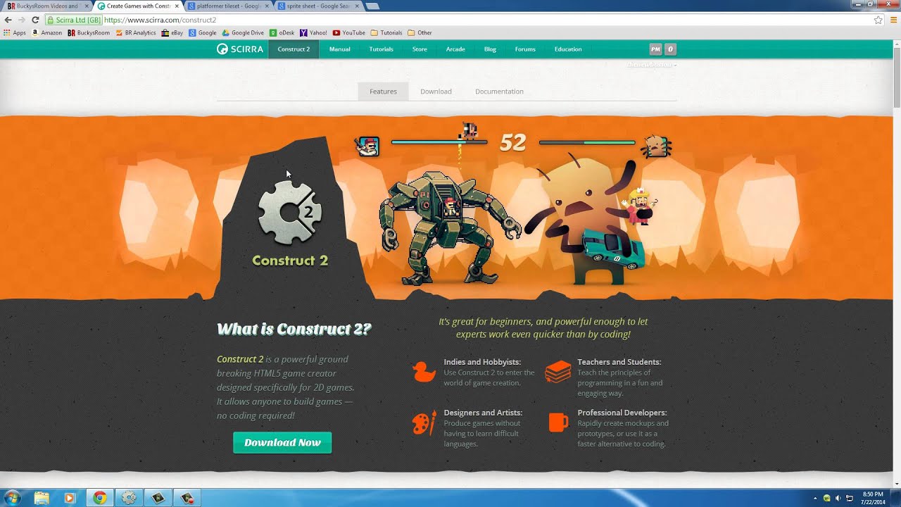 Platform Game Development w/ Construct 2 - 1 - Adding the Background