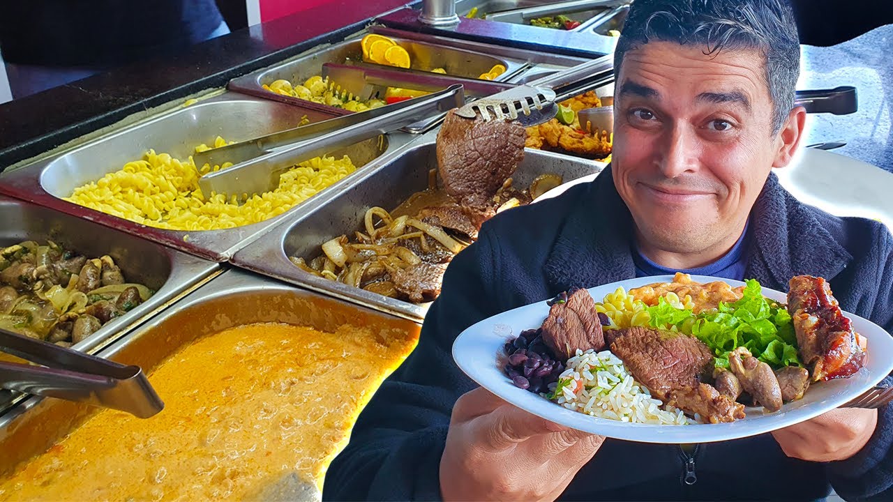 TEM ATÉ CAMARÃO! - Primeira Vez Num Buffet de Rodoviária