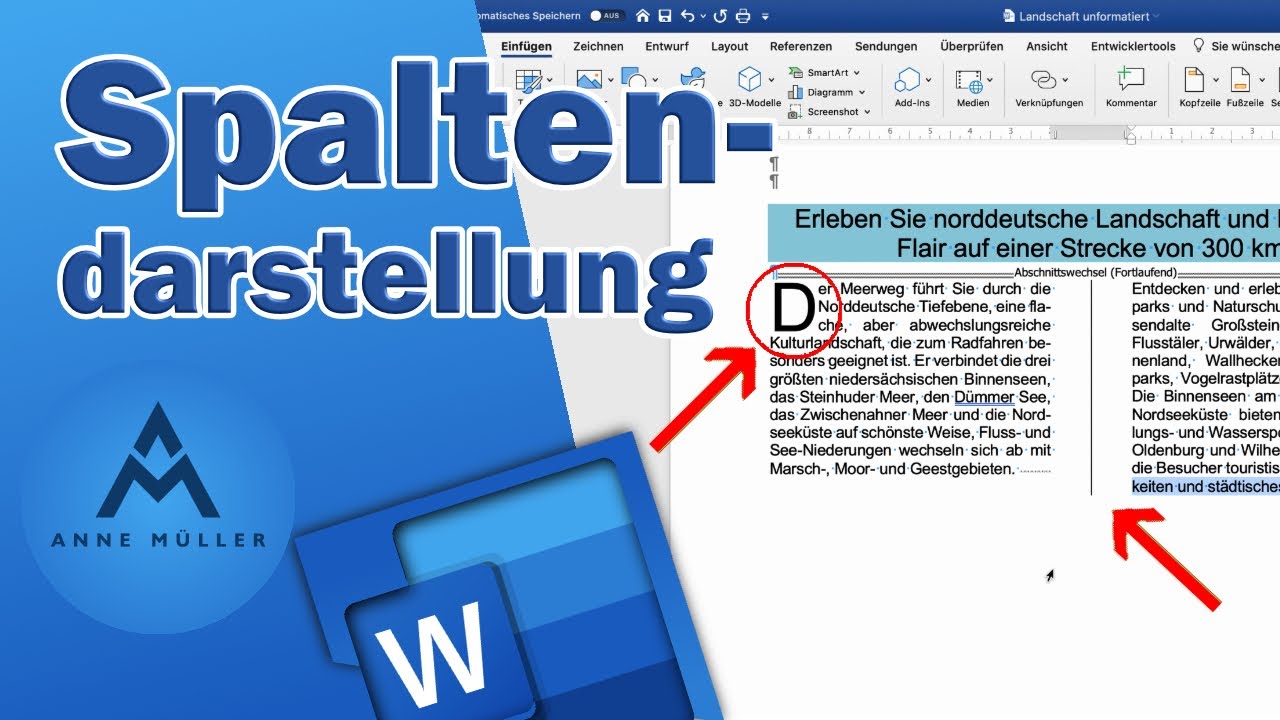 Spaltendarstellung in Microsoft Word