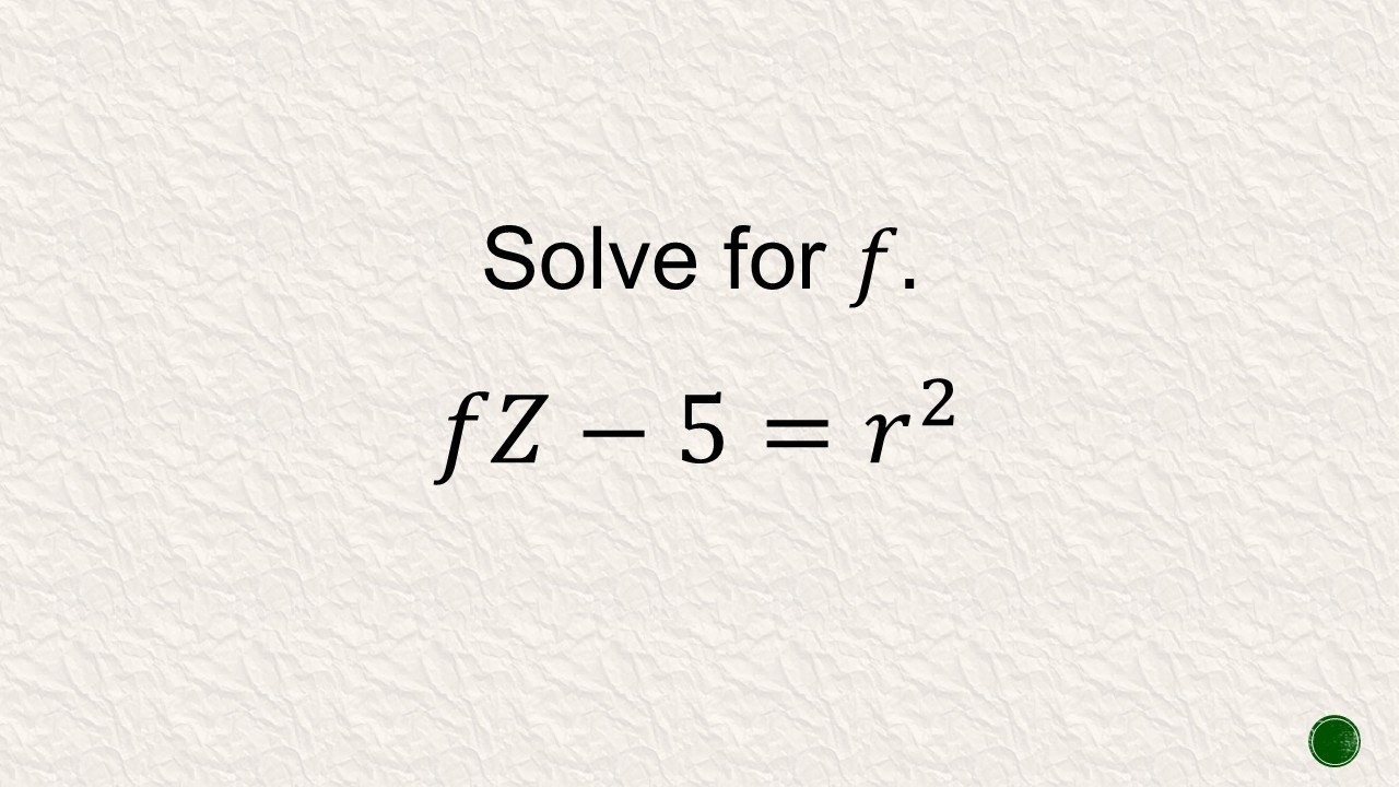 Solving Equation 5