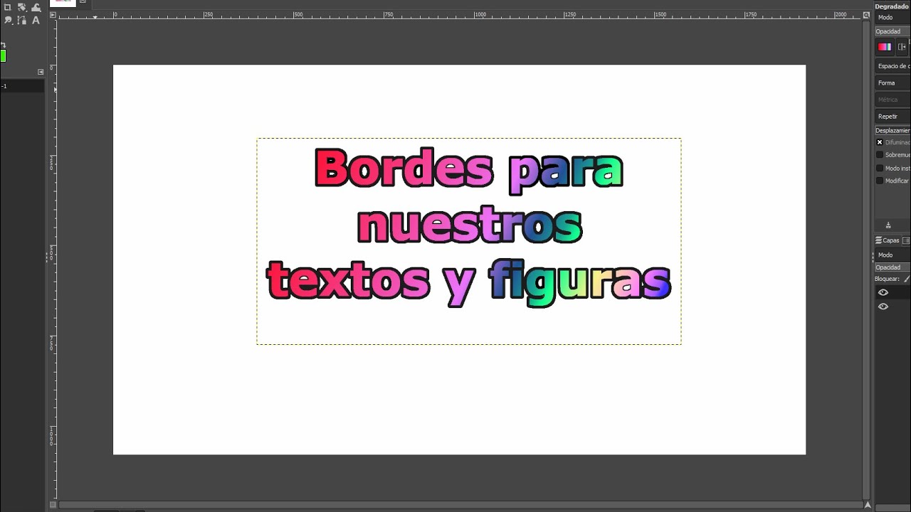 Poner Bordes a palabras, textos y objetos con GIMP// Bordes y contornos// Tutoriales fáciles