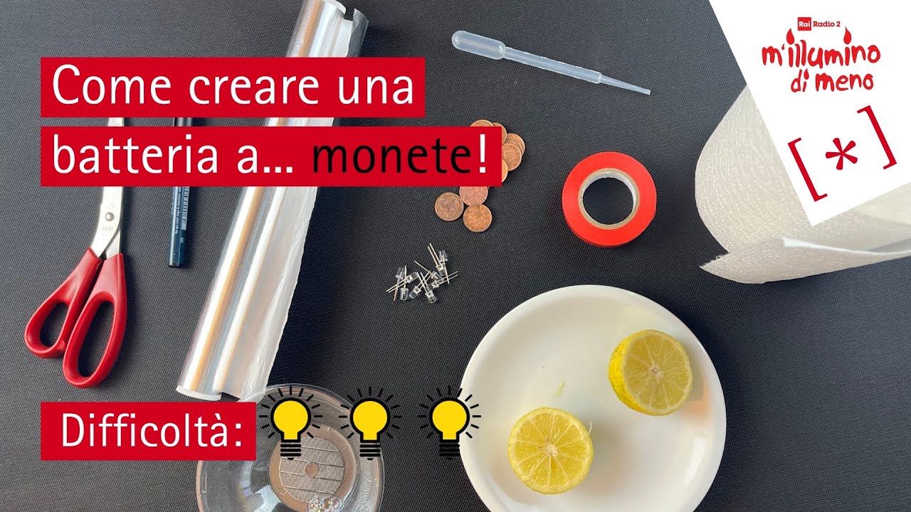 Come realizzare una BATTERIA CON LE MONETE - M'Illumino di Meno 2024