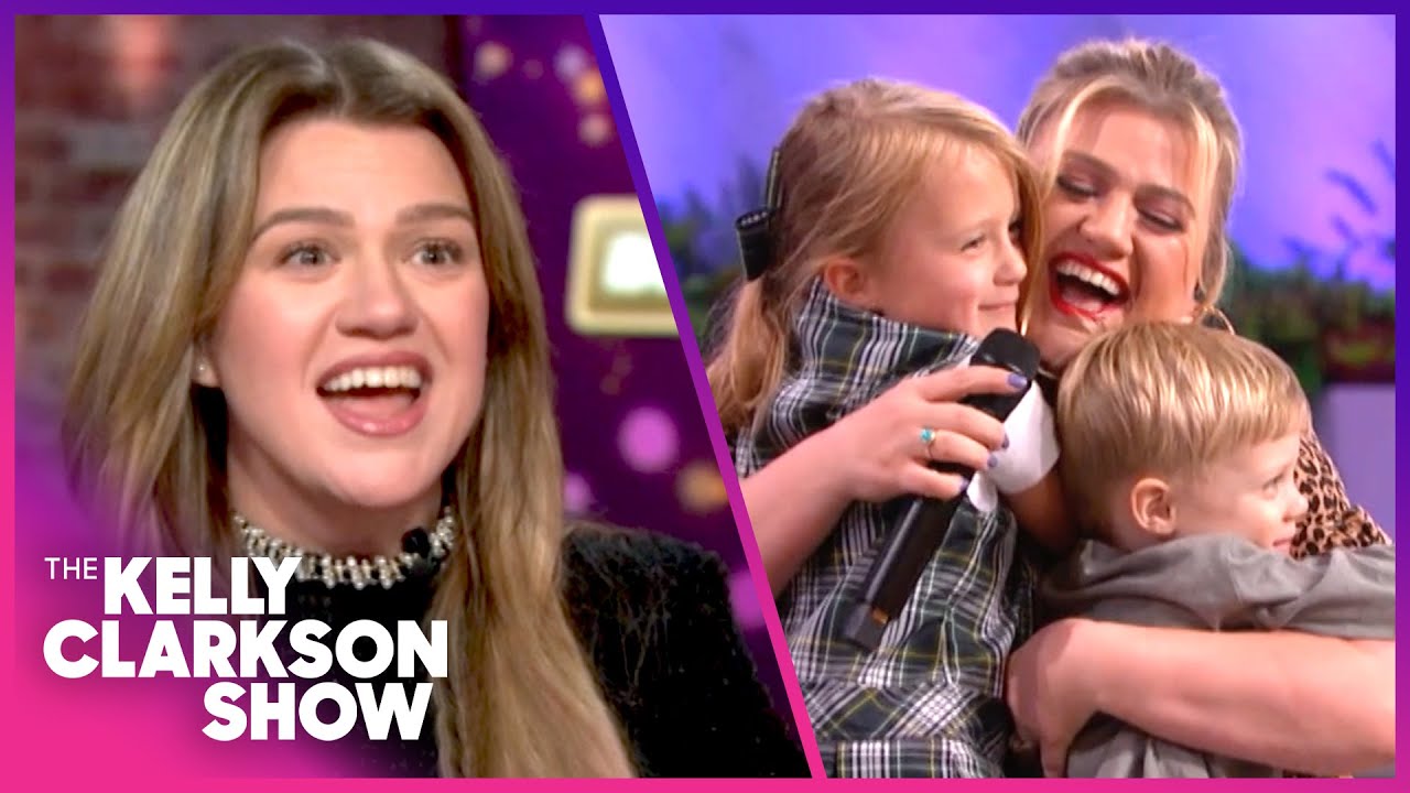 Kelly Clarkson Tries To Hold It Together Watching Kids River & Remy Montage