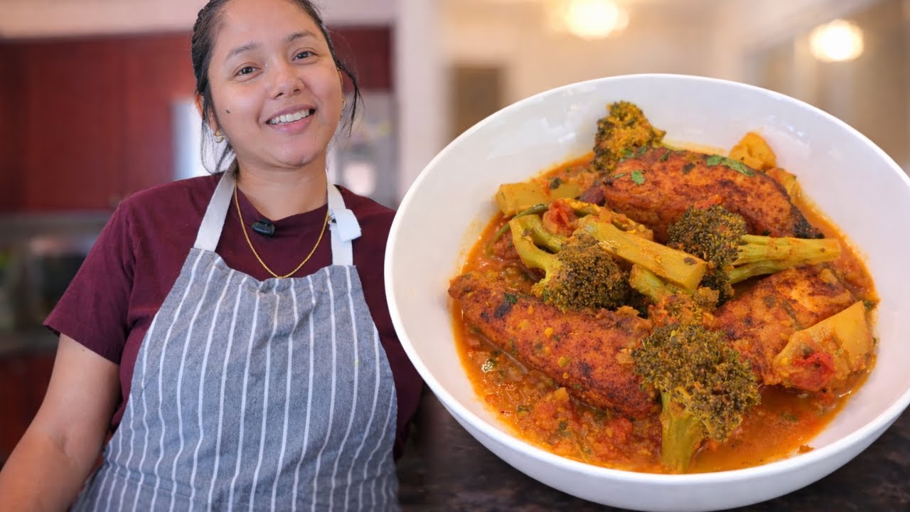 Indian Bengali Style Salmon & Broccoli Curry | Easy, Healthy & Simple Homemade Fish Recipe