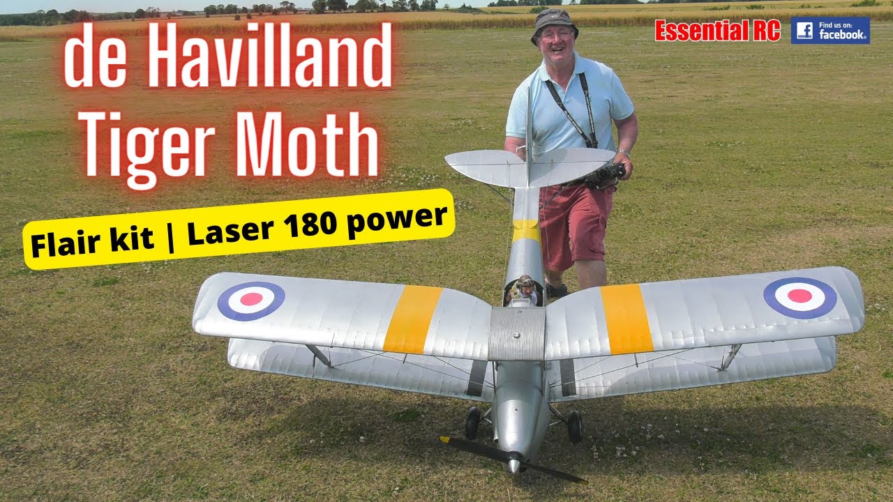 Fellow 'YouTuber' Bob flies his de Havilland Tiger Moth | Laser 180 | Flair kit | GREAT SOUND !