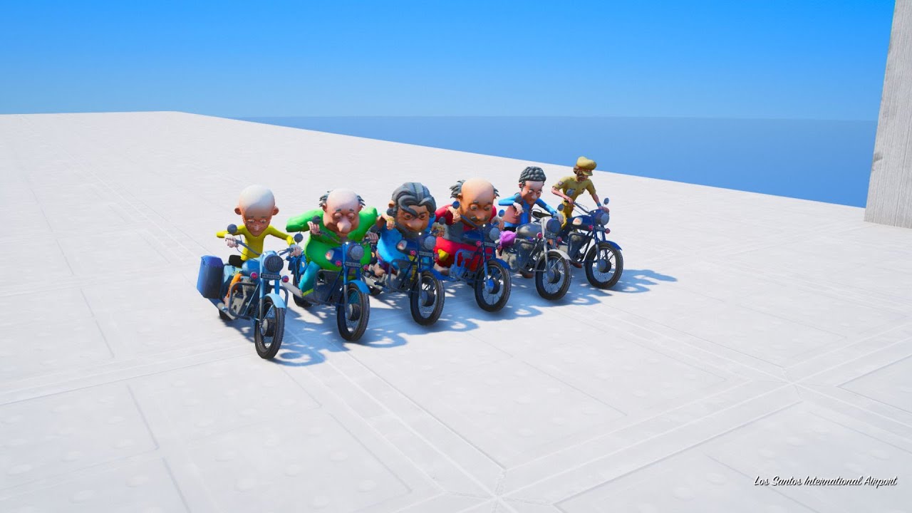 Motu Patlu Ramp Race | Motu Team Vs Curvy Road Impossible Parkour Ramp Challenge In Gta 5