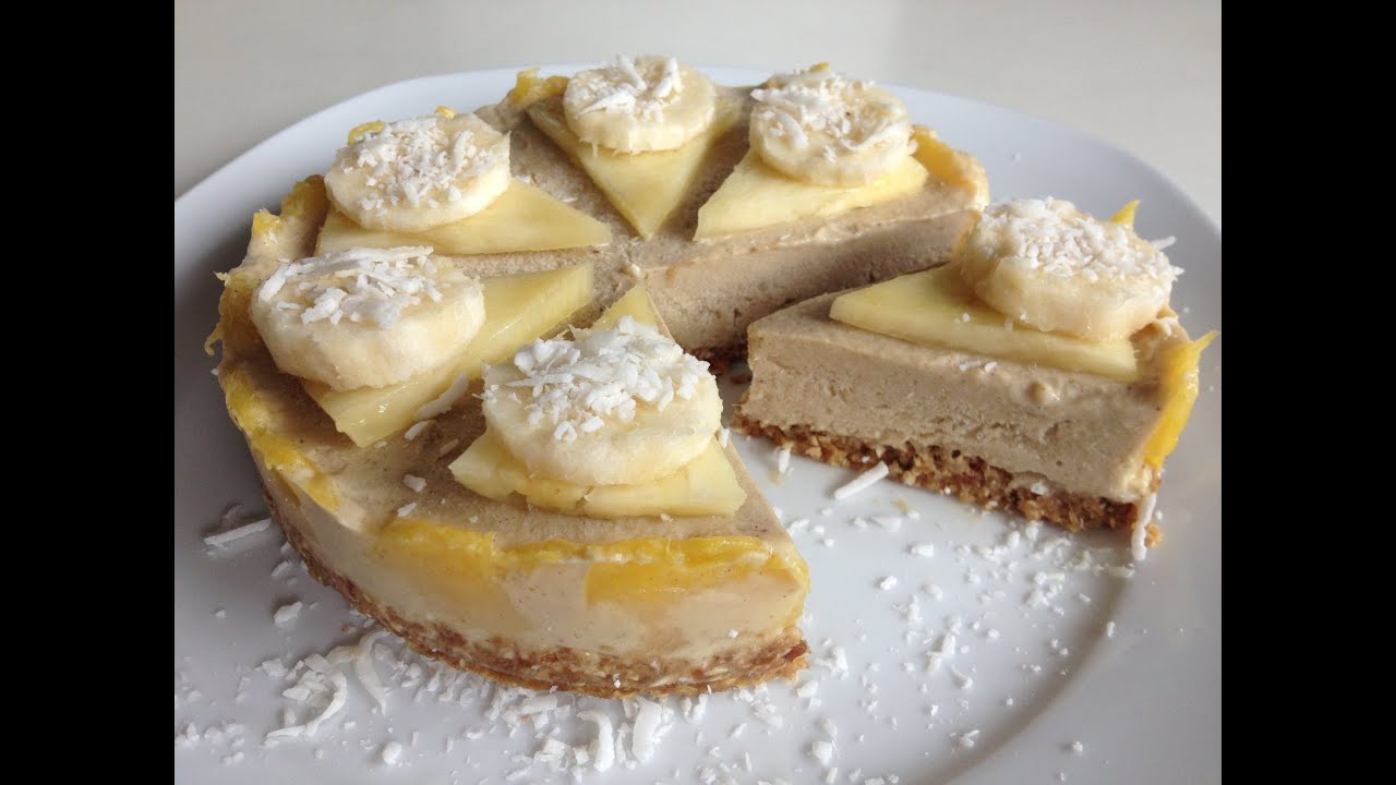 Piñacolada Ice Cream Cake (low fat raw vegan)