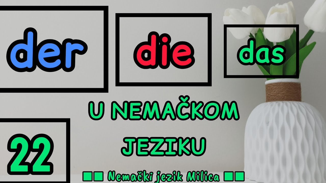 Lekcija 22 DER - DIE - DAS U NEMACKOM JEZIKU ( ROD I BROJ IMENICA )