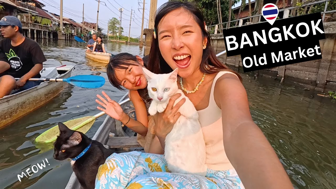 Hidden Floating Market and Unforgettable Cat Boat Tour in Bangkok🇹🇭- Hua Takhe Market