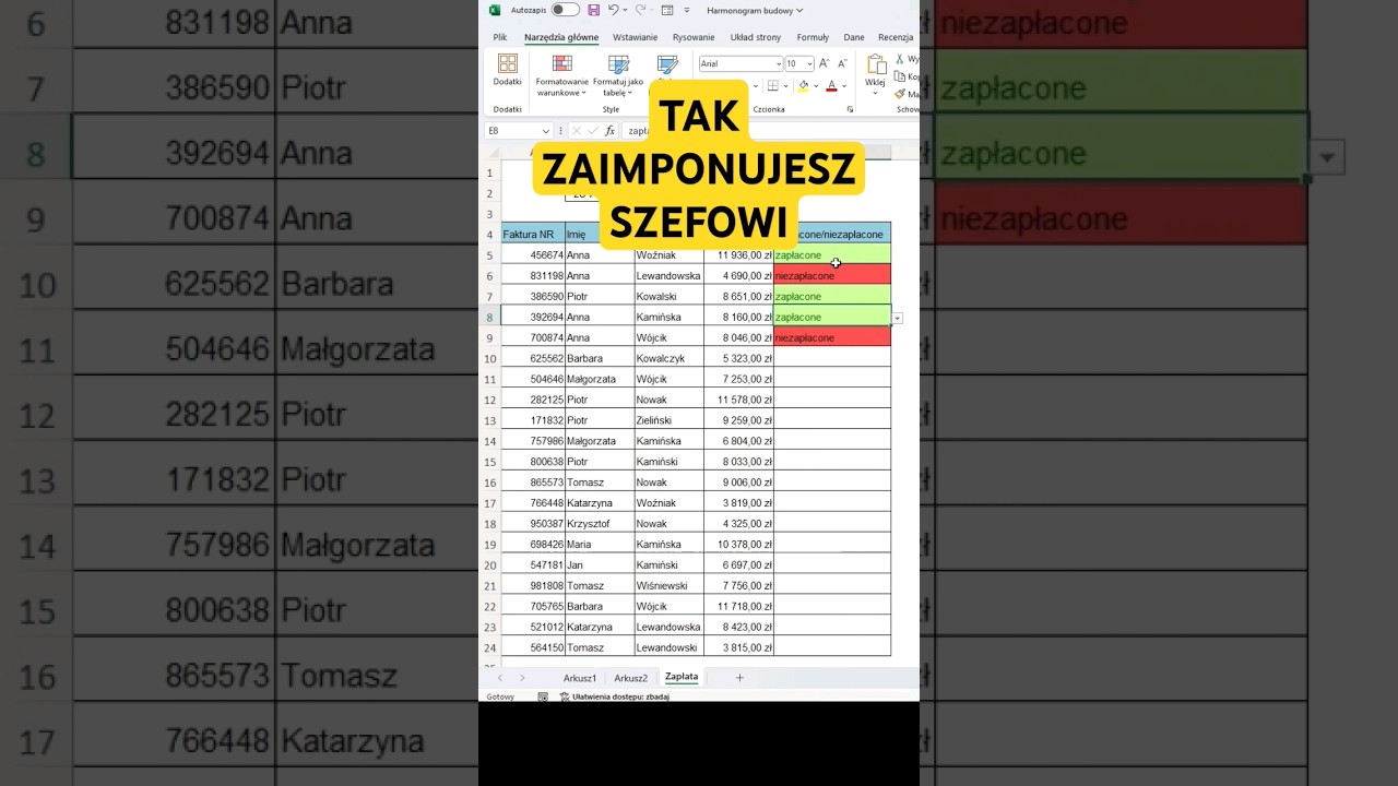 Zaimponuj Szefowi w Excelu. Lista z suma.jeżeli #excel #exceltips #exceltricks #microsoftexcel