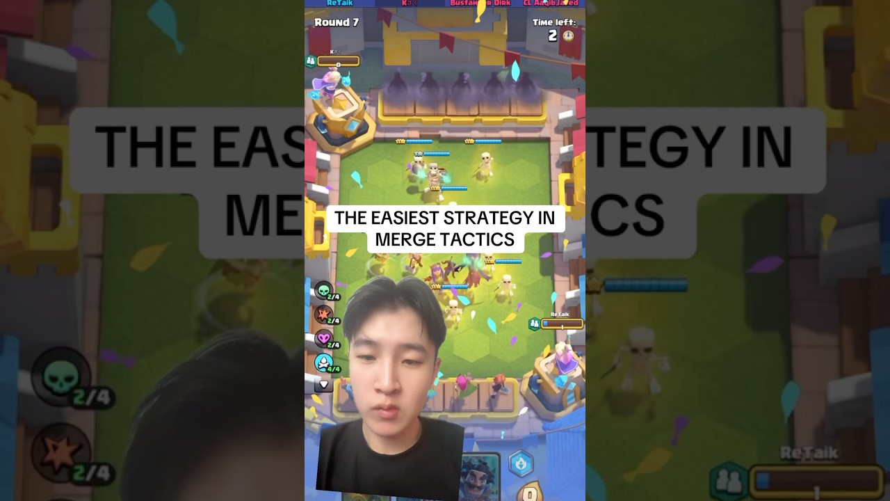 THE EASIEST STRATEGY IN MERGE TACTICS #clashroyale #mergetactics #shorts