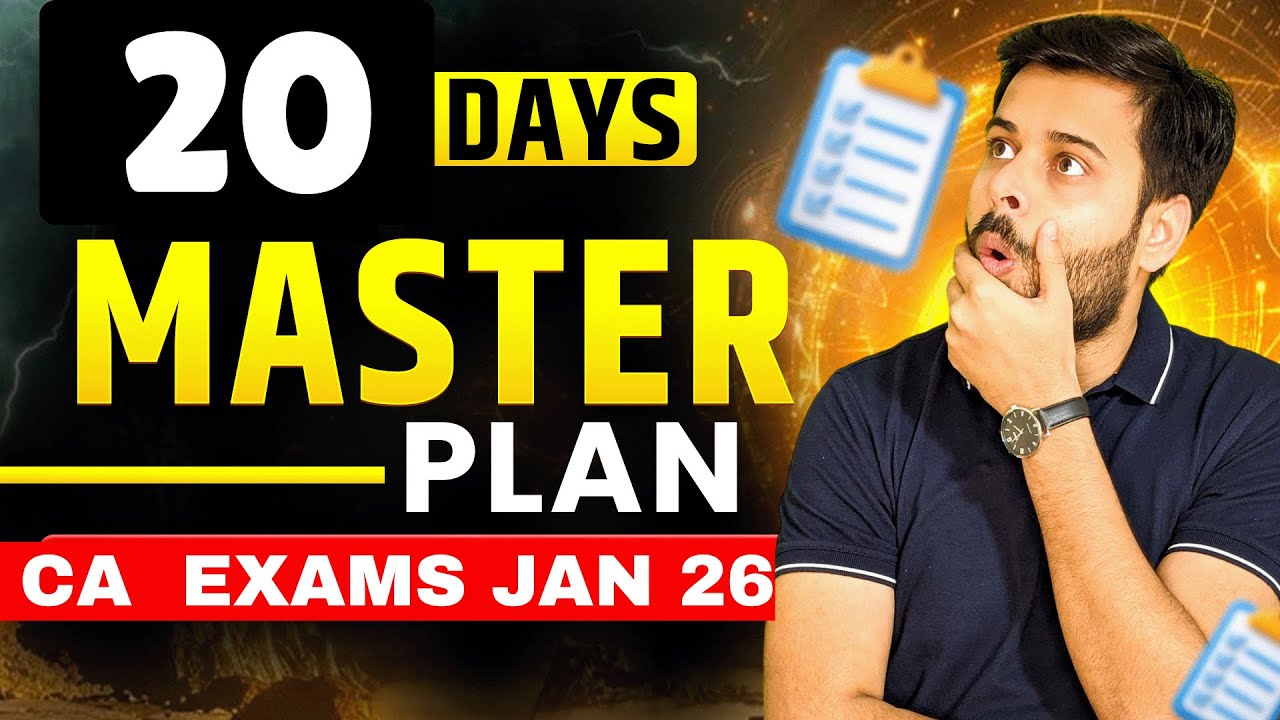 Do this in Next 20 Days || Crack CA Exams Jan 26 Smartly