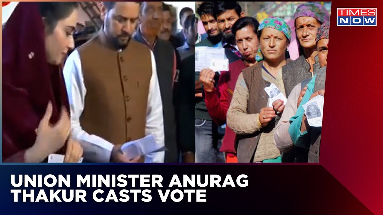 Union Minister Anurag Thakur Casts Vote In Himachal Pradesh Assembly Election 2022