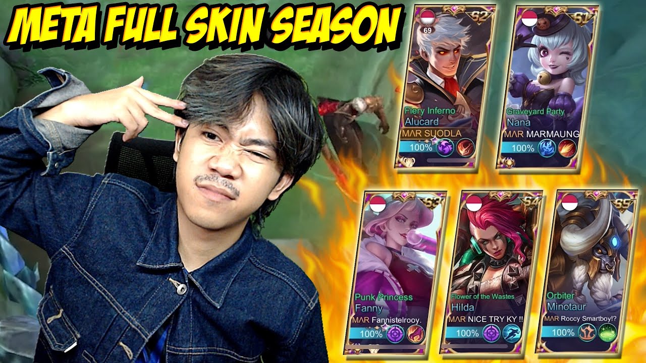 META FULL SKIN SEASON 1 2 3 4 5 BERAKSI DI LAND OF DAWN - Mobile legends