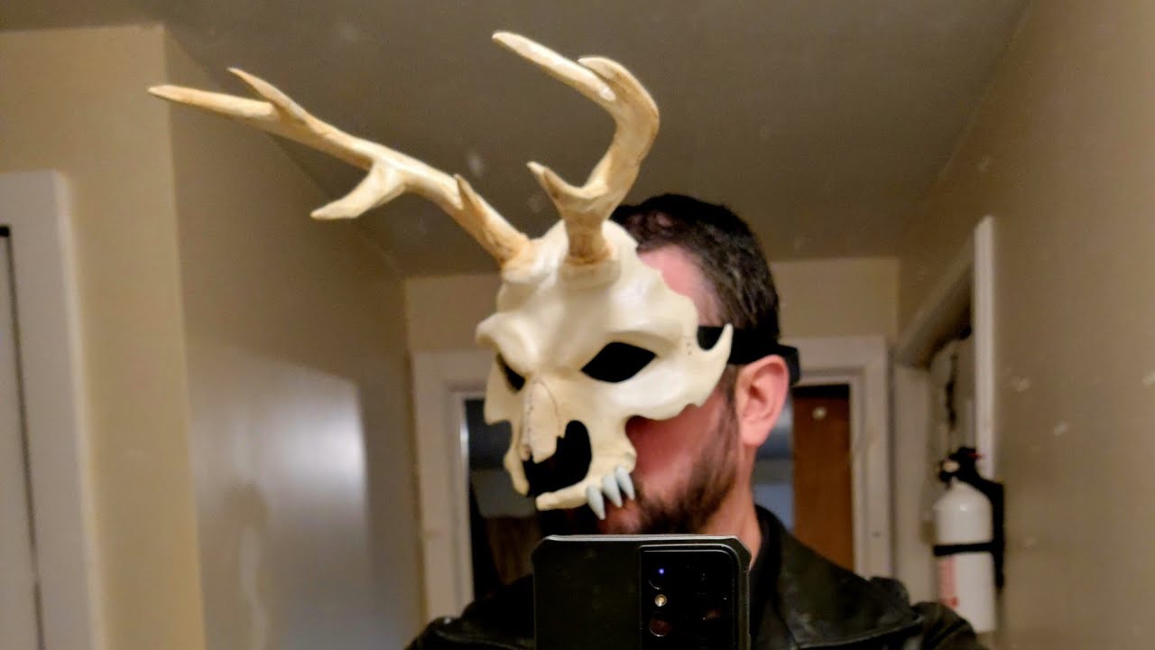 Making a Wendigo / Stag Skull ball mask. EVA foam and Freeform Air (epoxy clay)