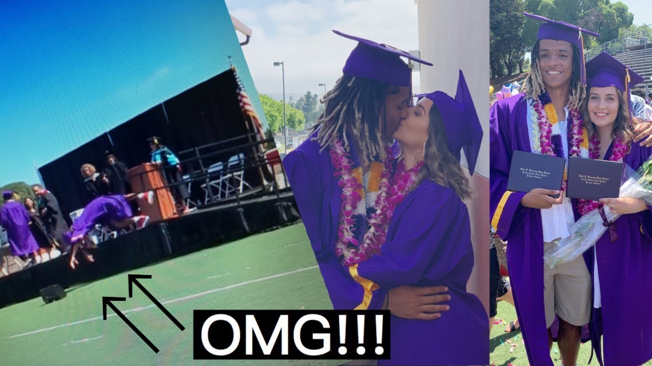 HIGH SCHOOL GRADUATION | BOYFRIEND FALLS *OMG*