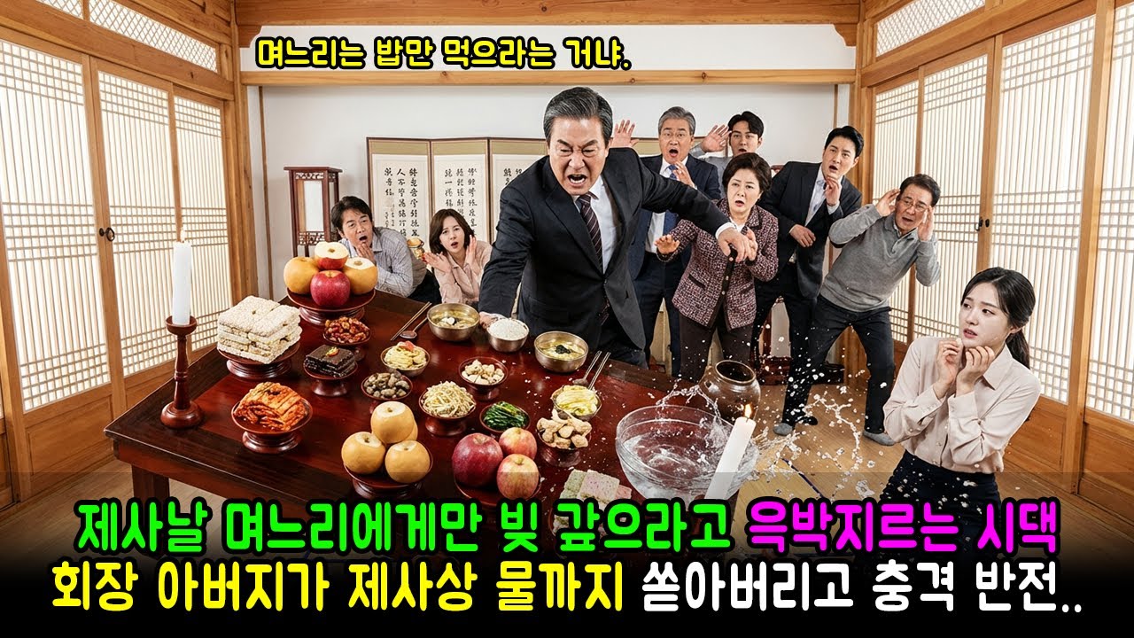 제사날 며느리에게만 빚 갚으라고 윽박지르는 시댁, 회장 아버지가 제사상 물까지 쏟아버리고 충격 반전.. | 감동사연 | 노후사연 | 막장사연