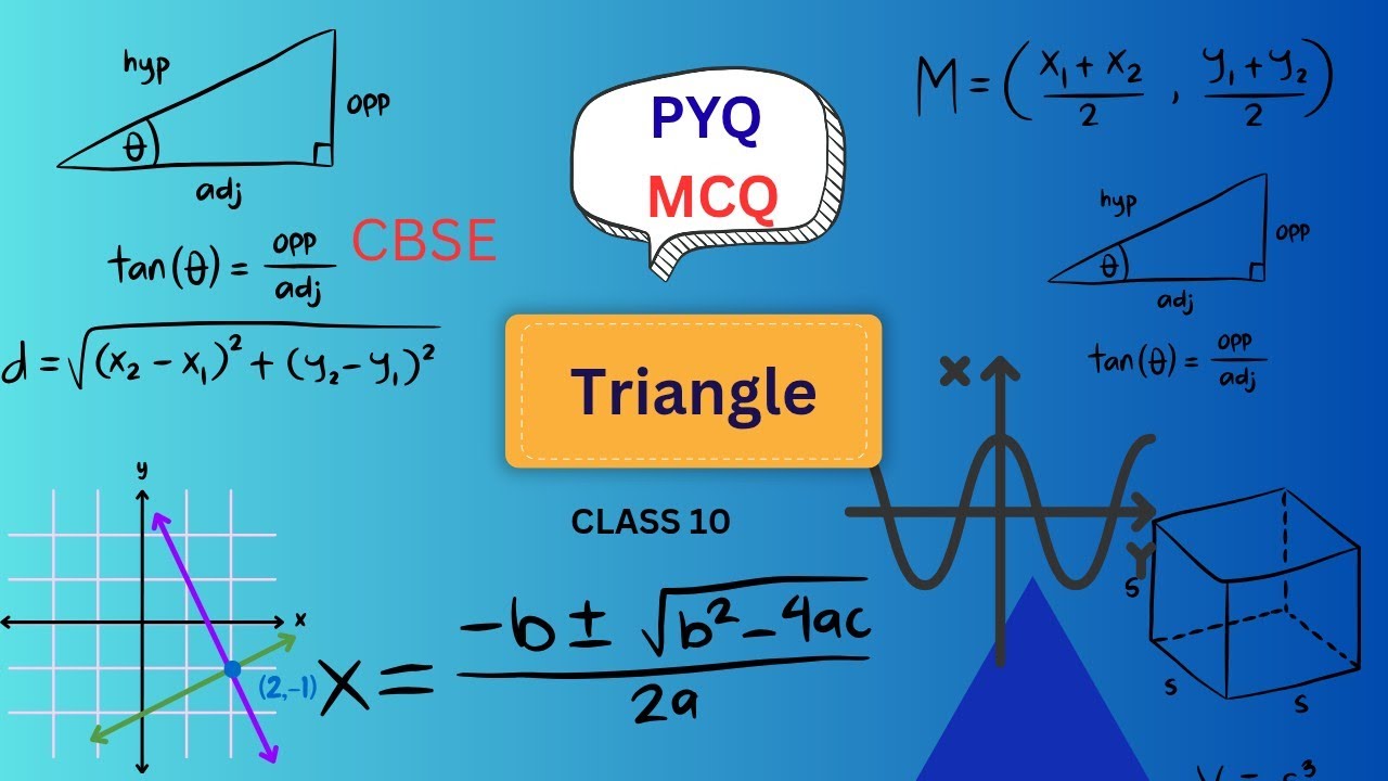 Triangle class 10 all important PYQ MCQ 